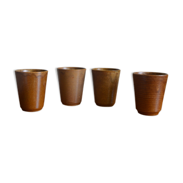 Set of 4 Digoin stoneware glasses