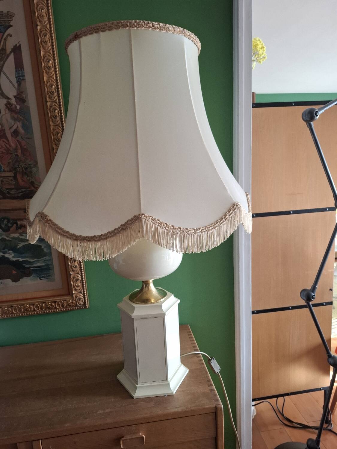 1980s lacquered metal lamp, the Dolphin