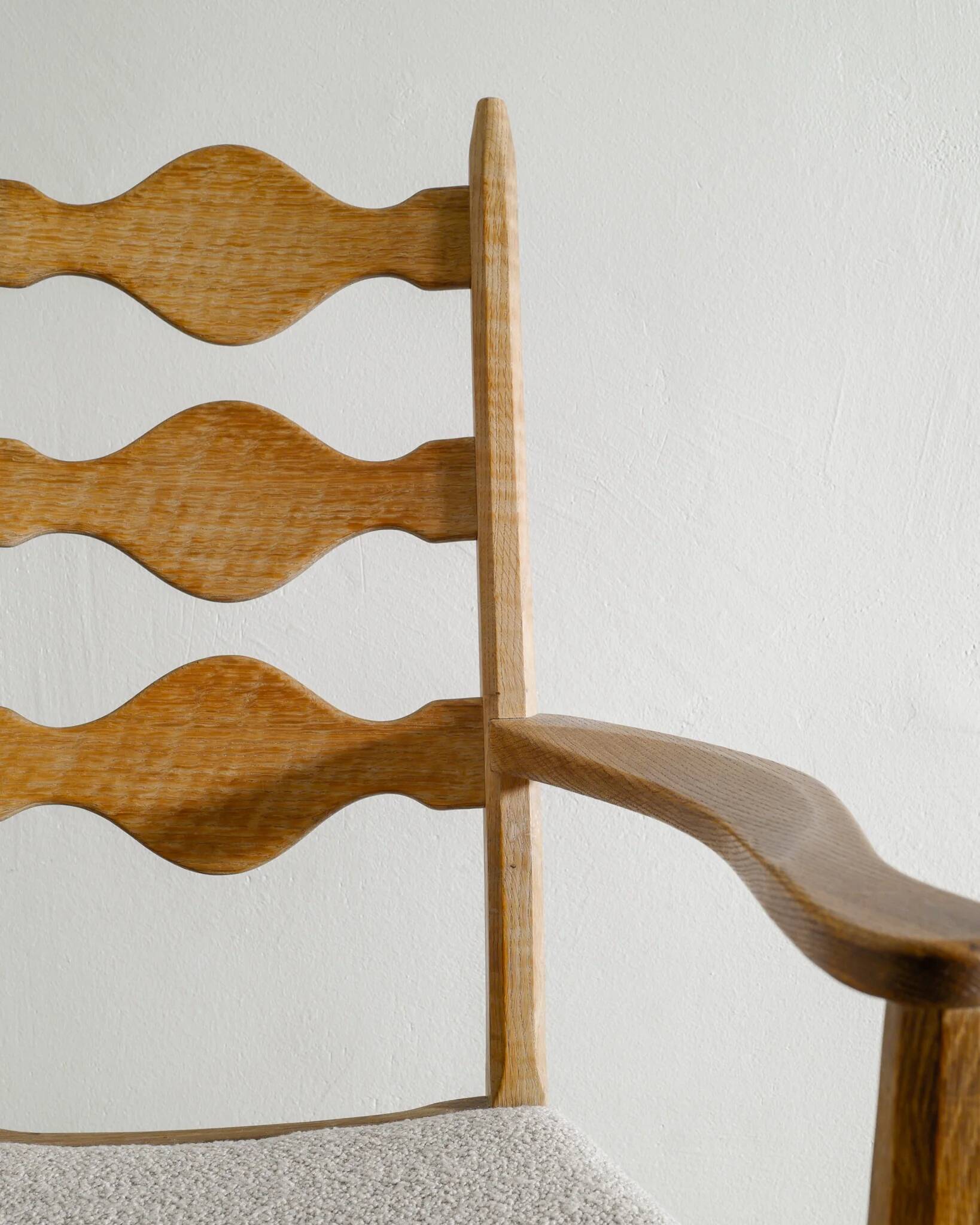 Vintage Danish Sculptural Wooden Armchairs by Henning Kjaernulf, 1950s