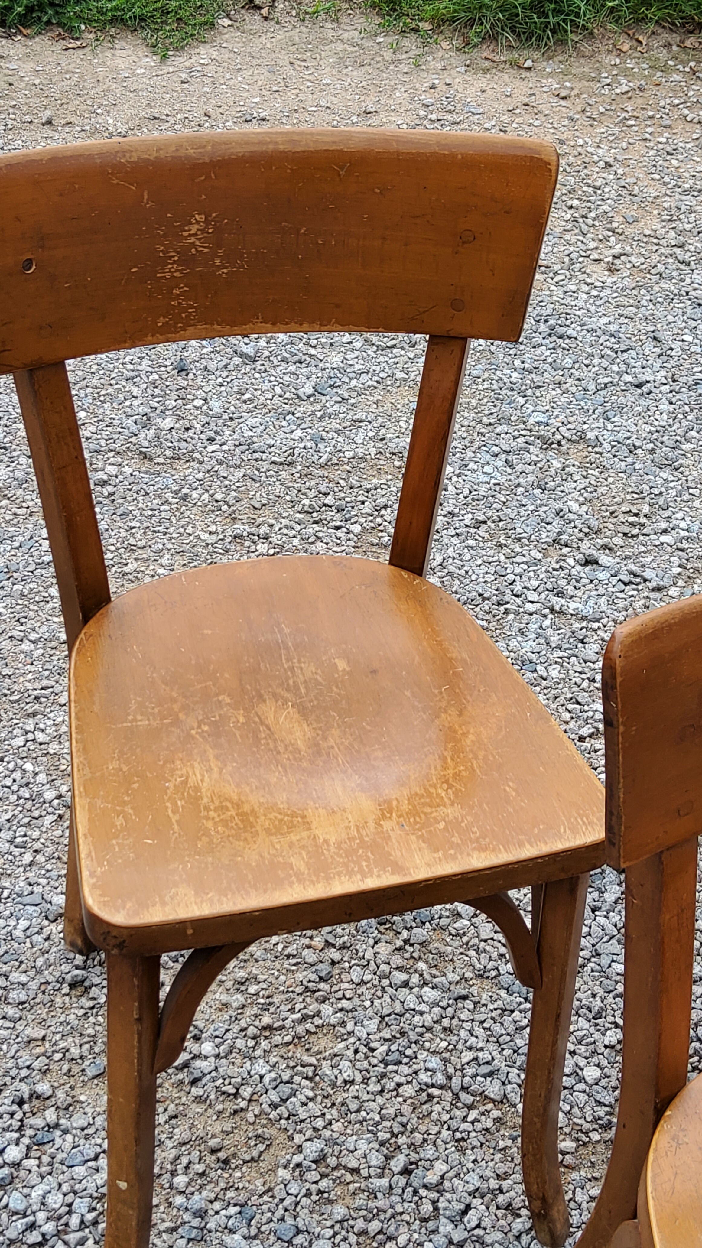 Set of 6 Baumann bistro chairs from the 50s stamp with iron