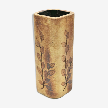Vase raymonde leduc vallauris 1960-70 impression nature/feuilles