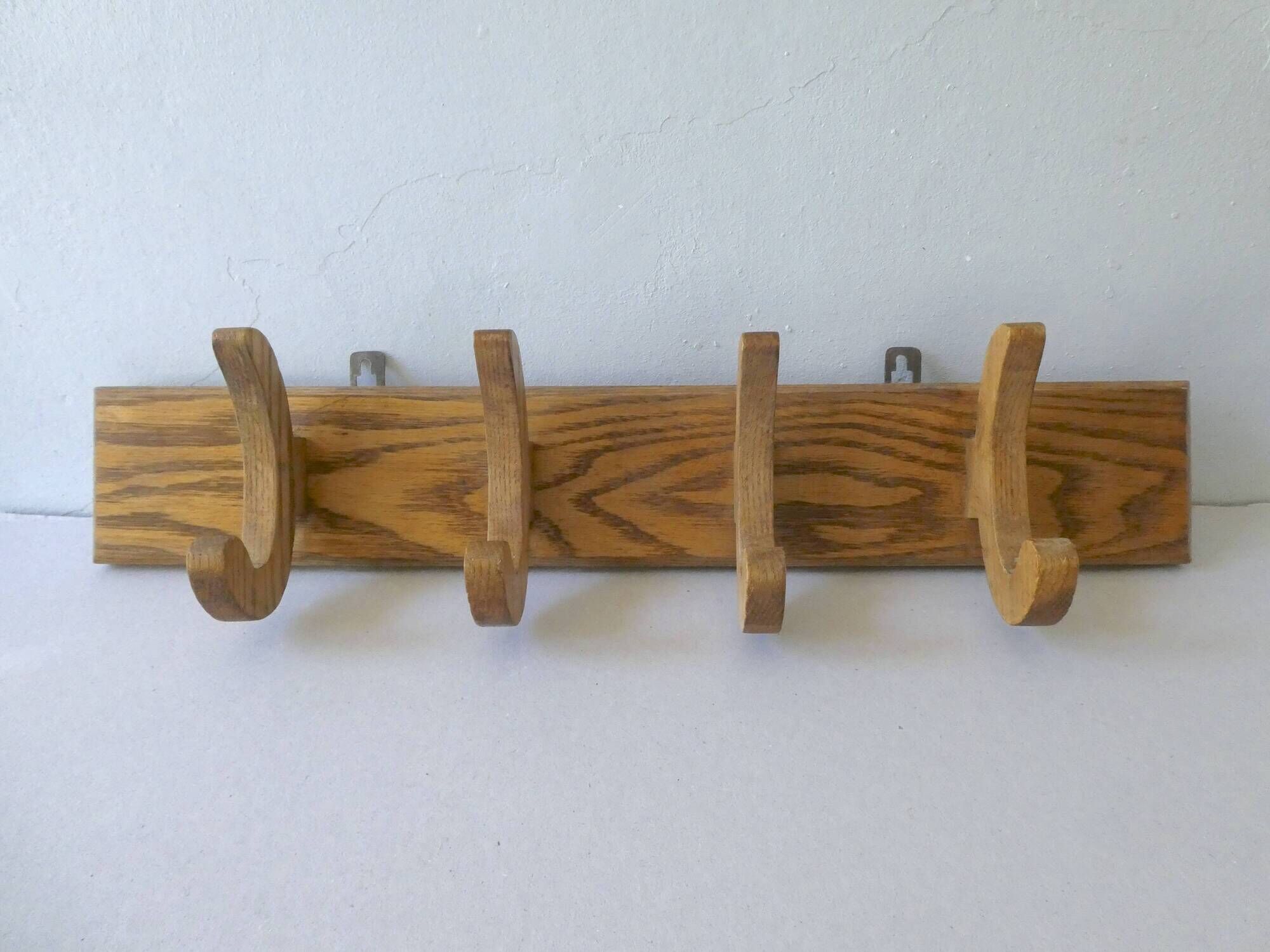 4-piece solid wooden coat rack, 1960s