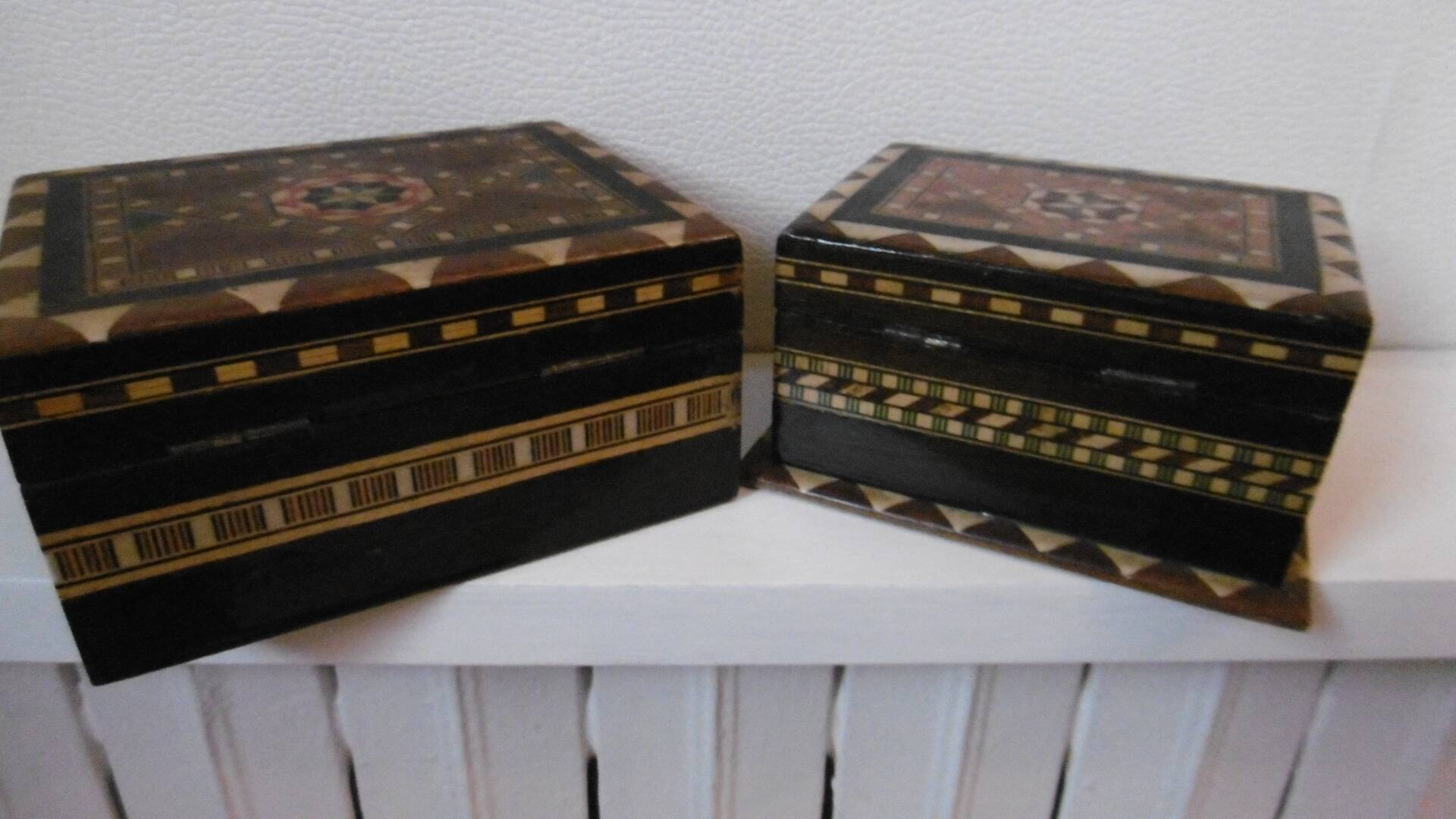 Bone wood marquetry boxes
