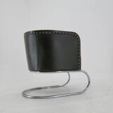 Bauhaus Tubular Armchair in Green Leather,  1930s, Restored
