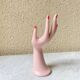 Vase baguier hand ceramic vintage pink 70s