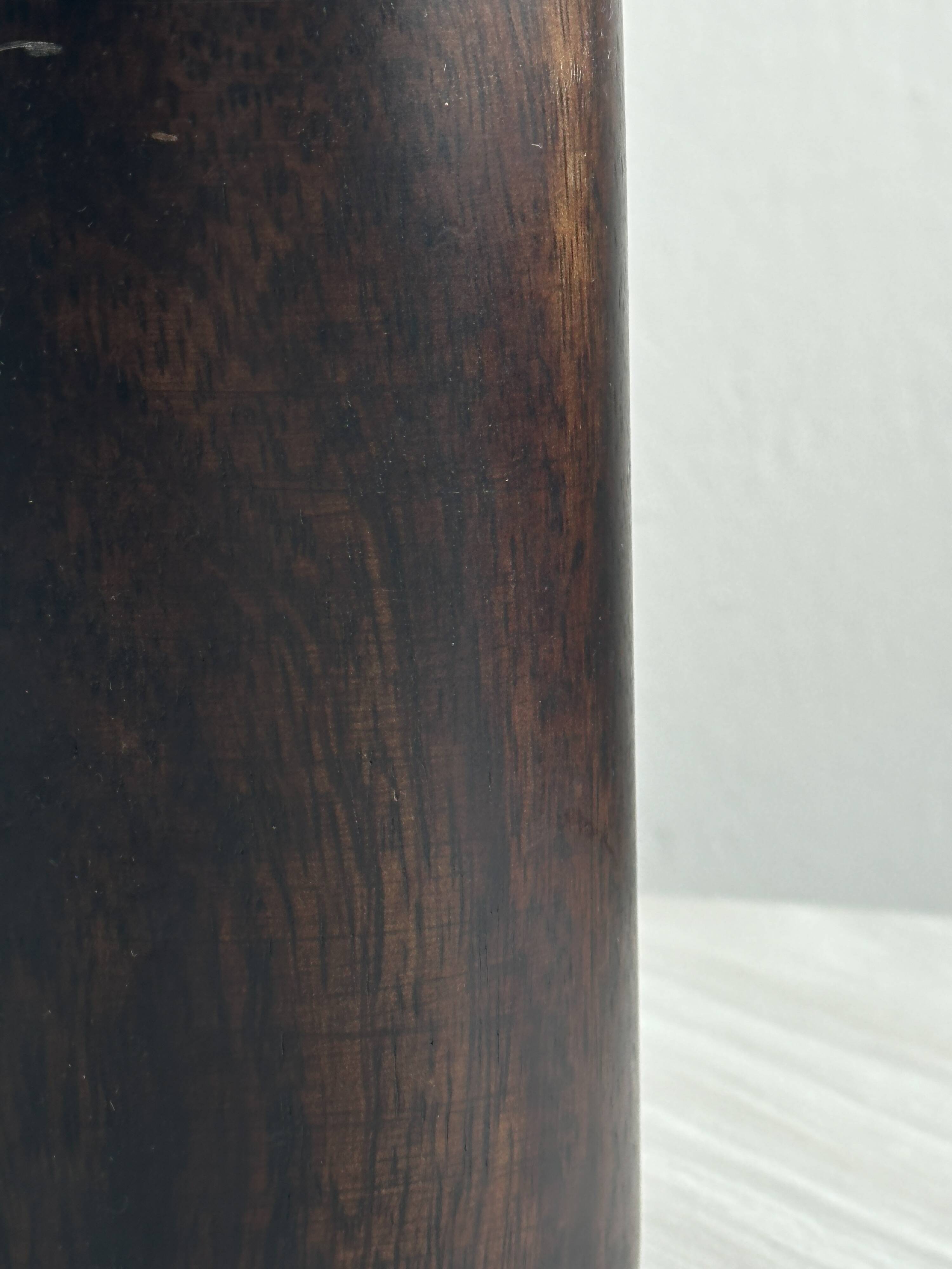 Old brutalist style wooden pot.