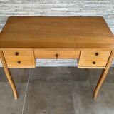 5-drawer desk 1940 in light oak, curved legs
