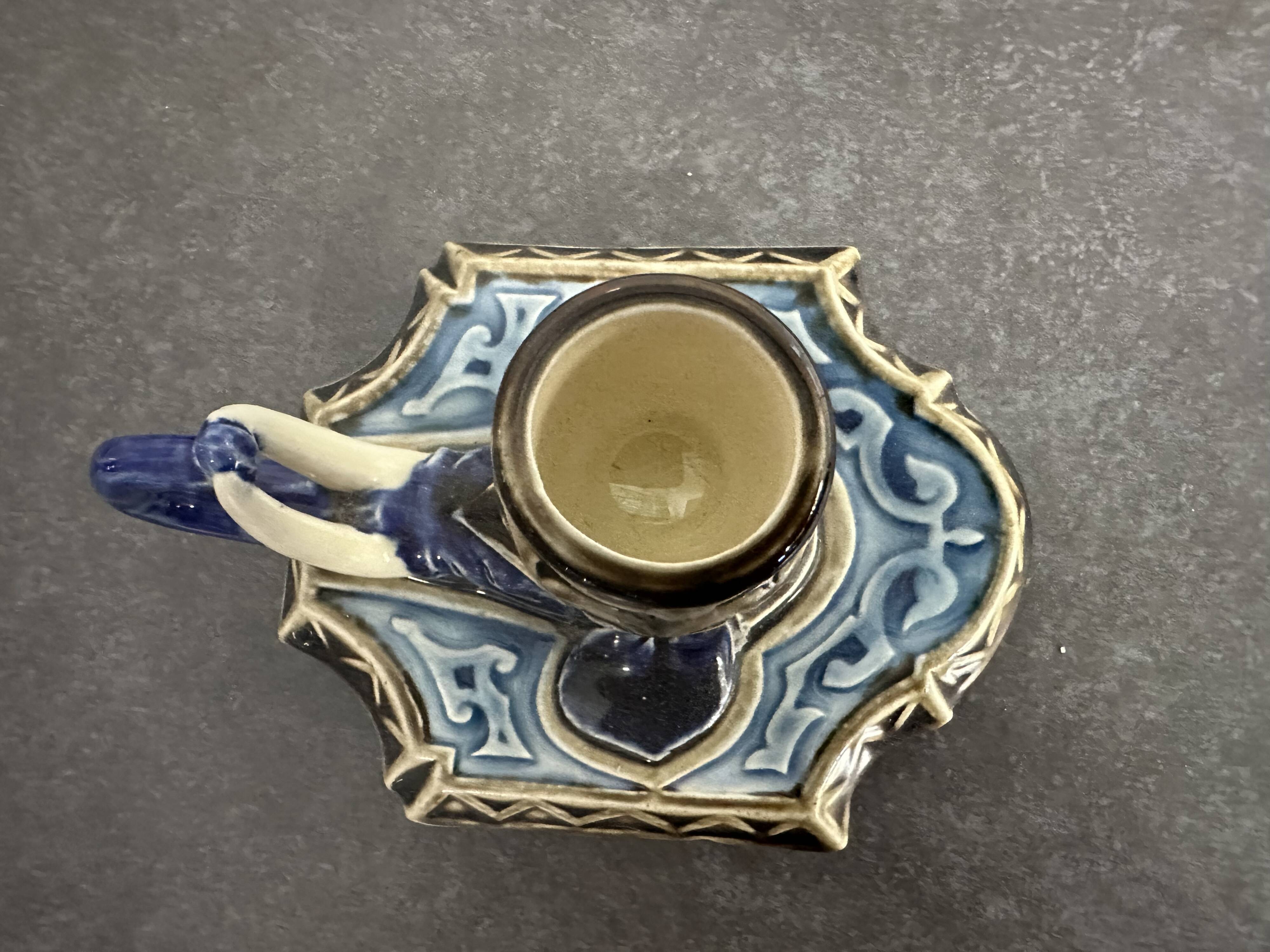 Zoomorphic candlestick, Choisy le Roi Boulenger, in the shape of an elephant, 19th century