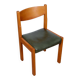 Set of 6 solid elm and leather chairs by Self, 1980.