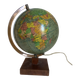 Vintage globe 1960 terrestrial Girard Barrère glass wood - 29 cm