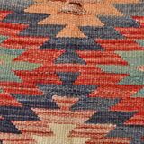 5x9 Faded Color Turkish Vintage Kilim Rug, 141x275Cm Geometric Style Kilim