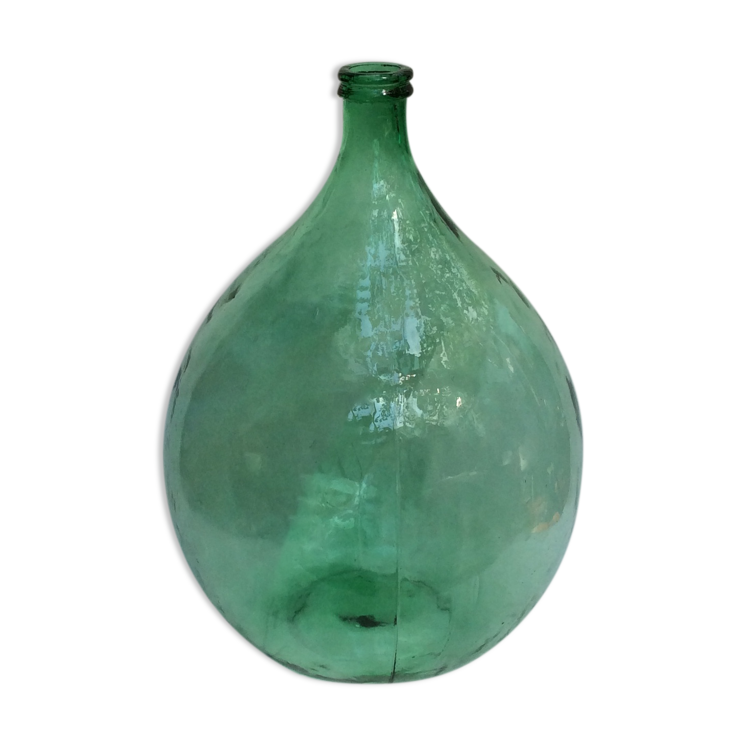 Lady Jeanne in glass 54 liters green color dimension: height -63cm- diameter -42cm-