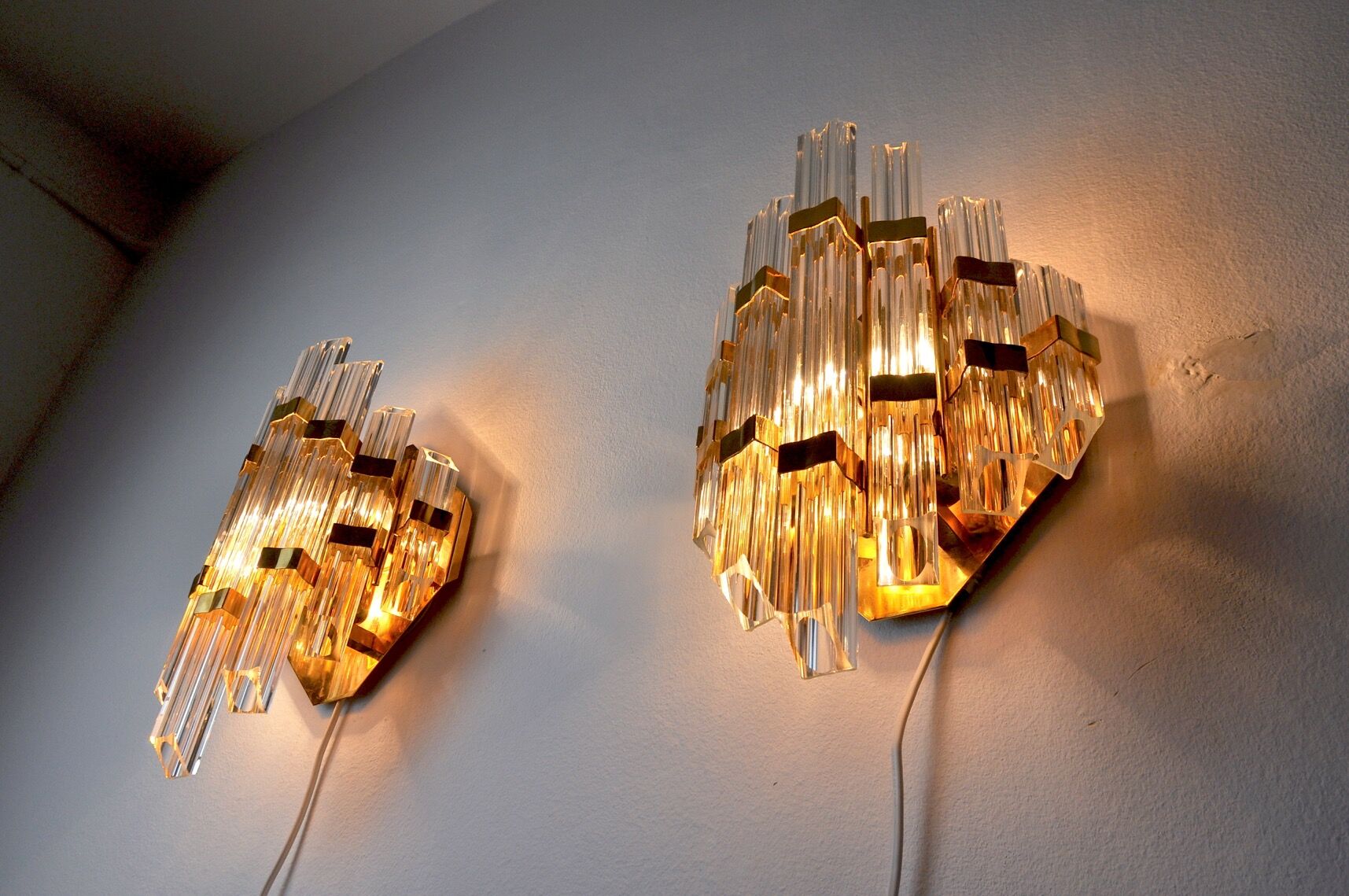 Pair of sconces, italy, 1970