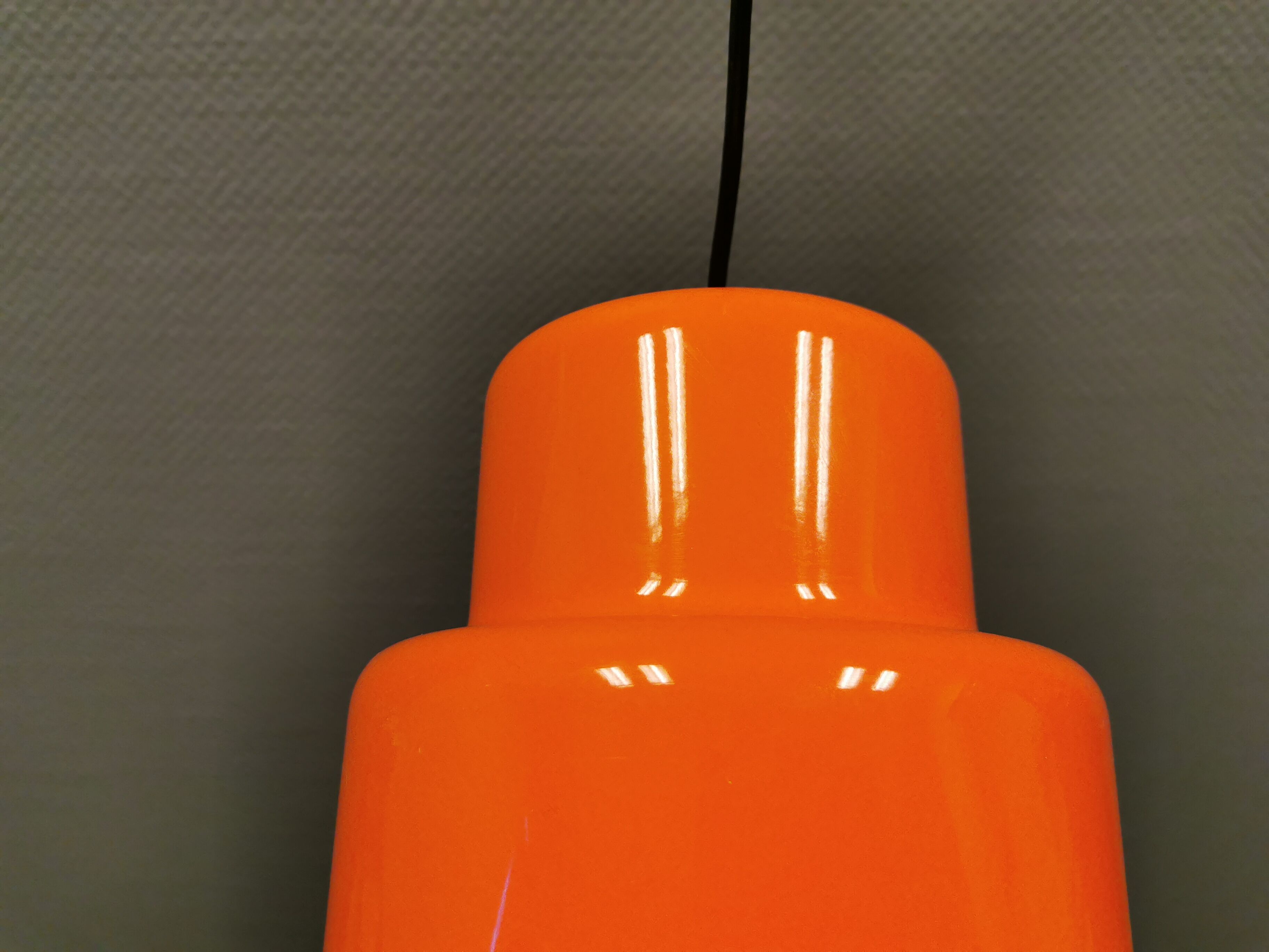 Mini poker hanging lamp in orange original colour  Jo Hammerborg