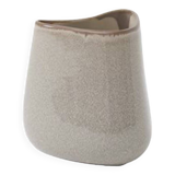Wavy gray ceramic vase