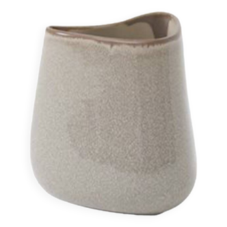 Wavy gray ceramic vase