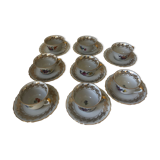8 coffee cups in 60s floral porcelain