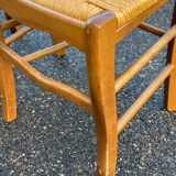 4 light wood straw bistro chairs