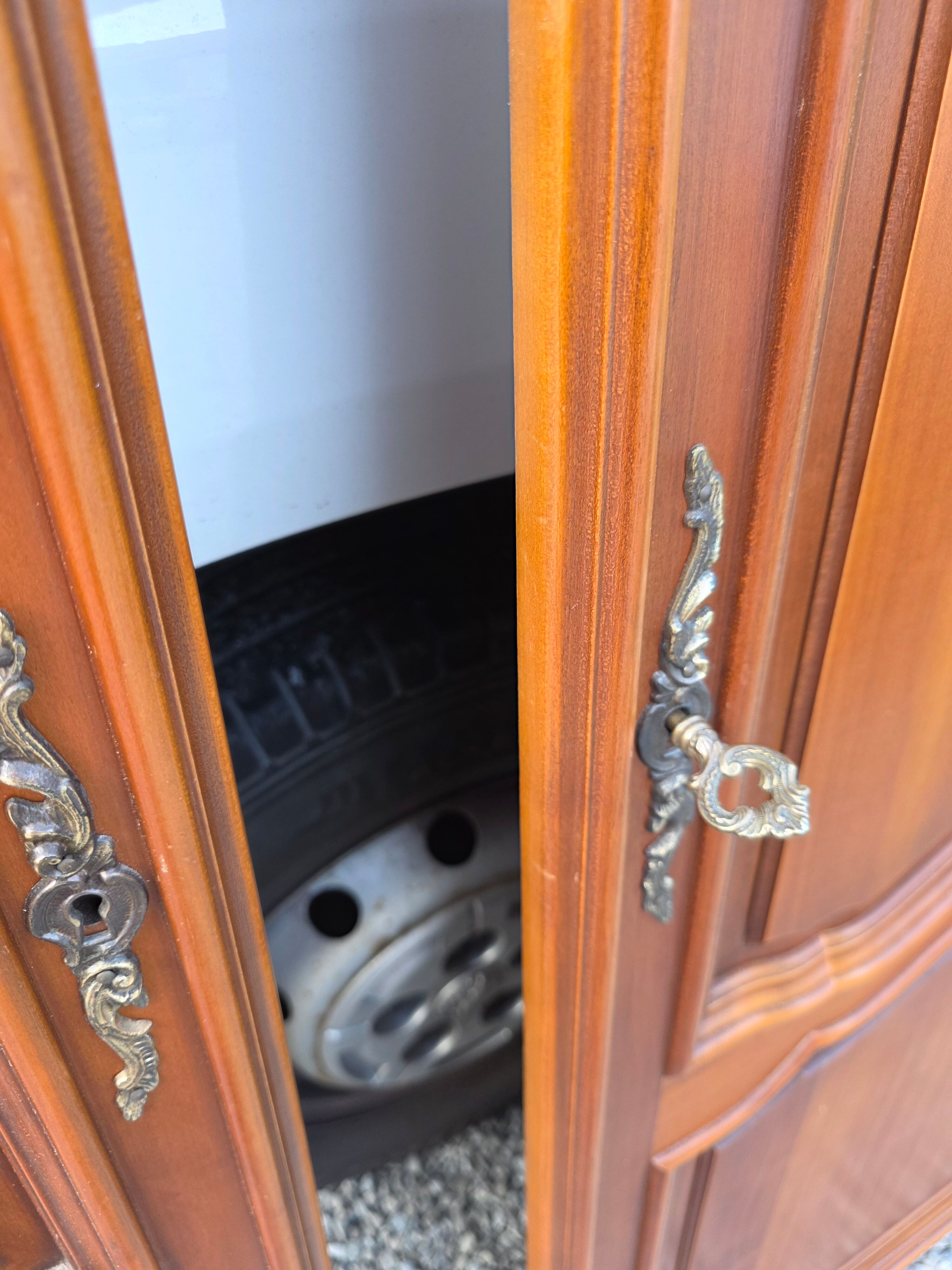3 Louis XV style wardrobe doors in solid cherry wood
