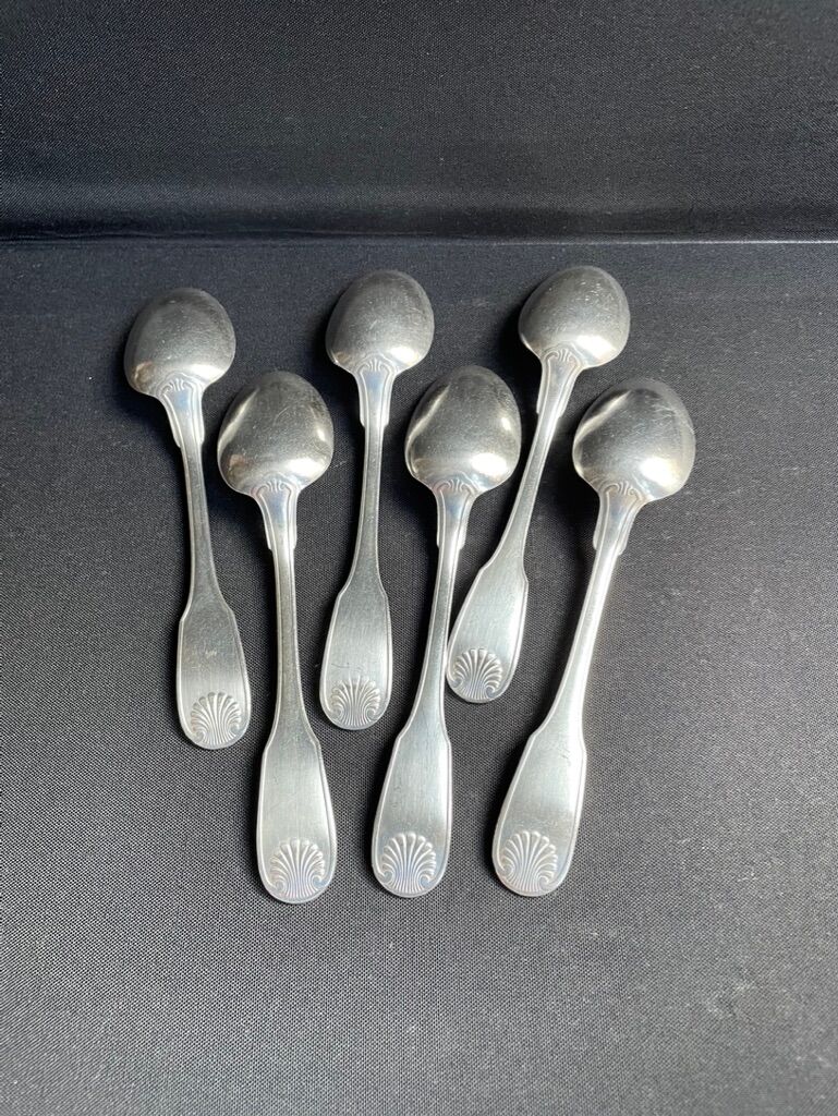 6 dessert spoons in silver metal christofle model vendôme/arcantia before 1983