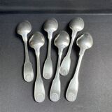 6 cuillères à dessert en métal argenté christofle modèle vendôme/arcantia avant 1983