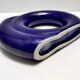 Geometrical Blue Glazed Vase by Pietro Arosio for Parravicini, Italy