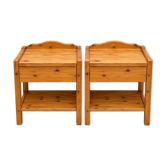 2 tables de chevet vintage en bois