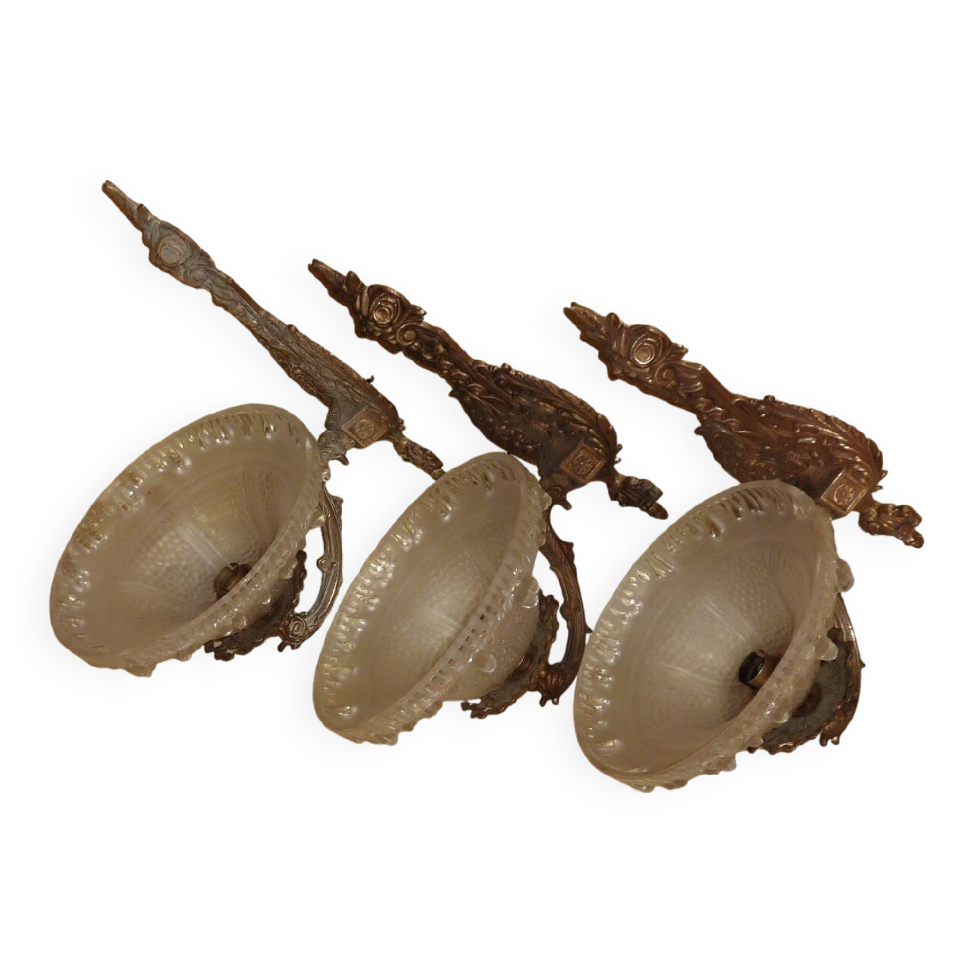 Bronze / glass wall lights