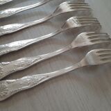 Set of 6 silver metal forks