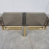 Vintage brass and chrome coffee table, 1970s
