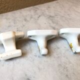 3 patères wall-makeers ceramic porcelain floral vintage 60 Samaritan France