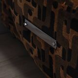 VINTAGE 1970S THREE-SEATER SOFA IN MULTICOLORED VELVET ITALIAN DESIGN