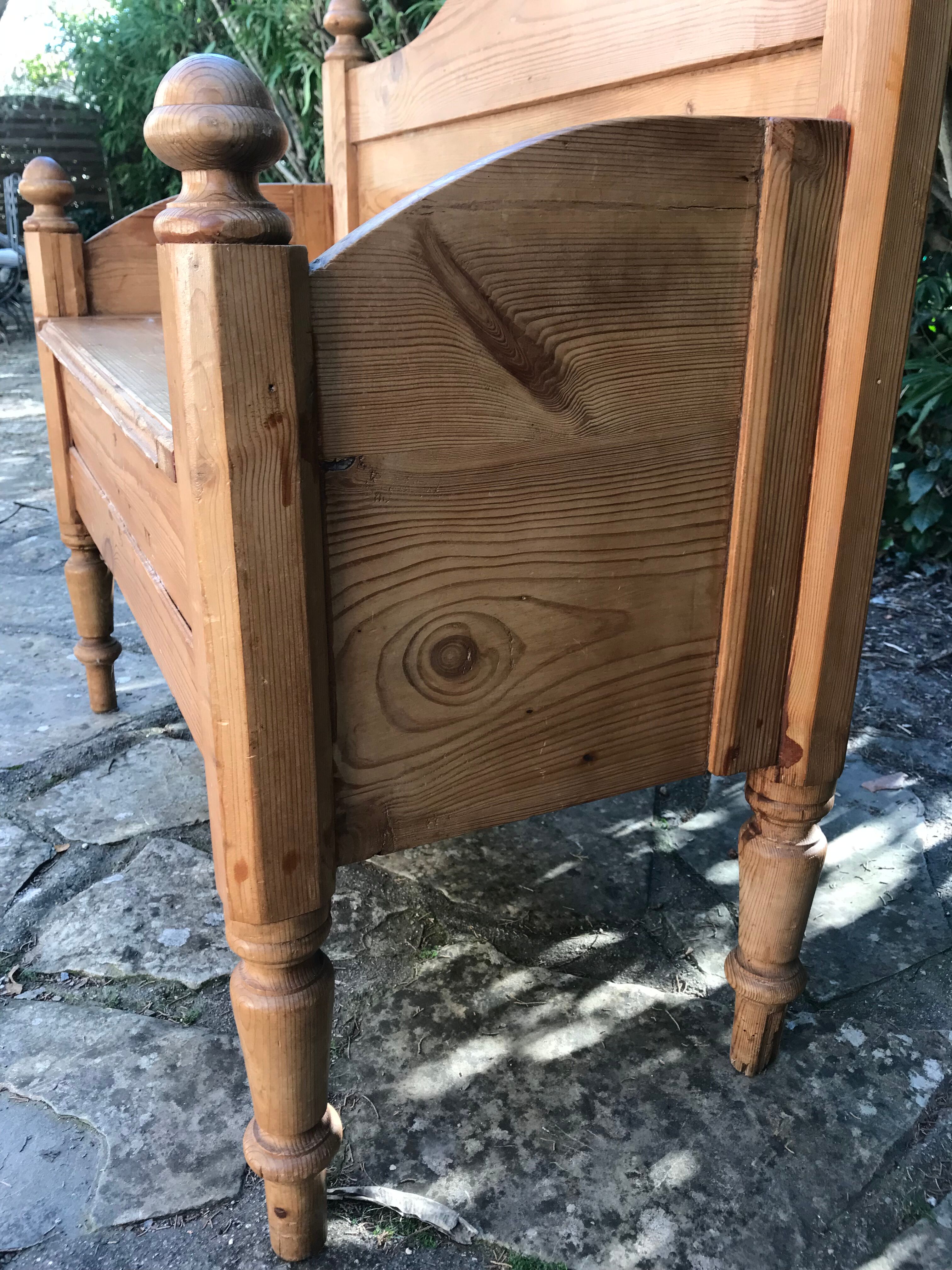 Vintage pine chest bench