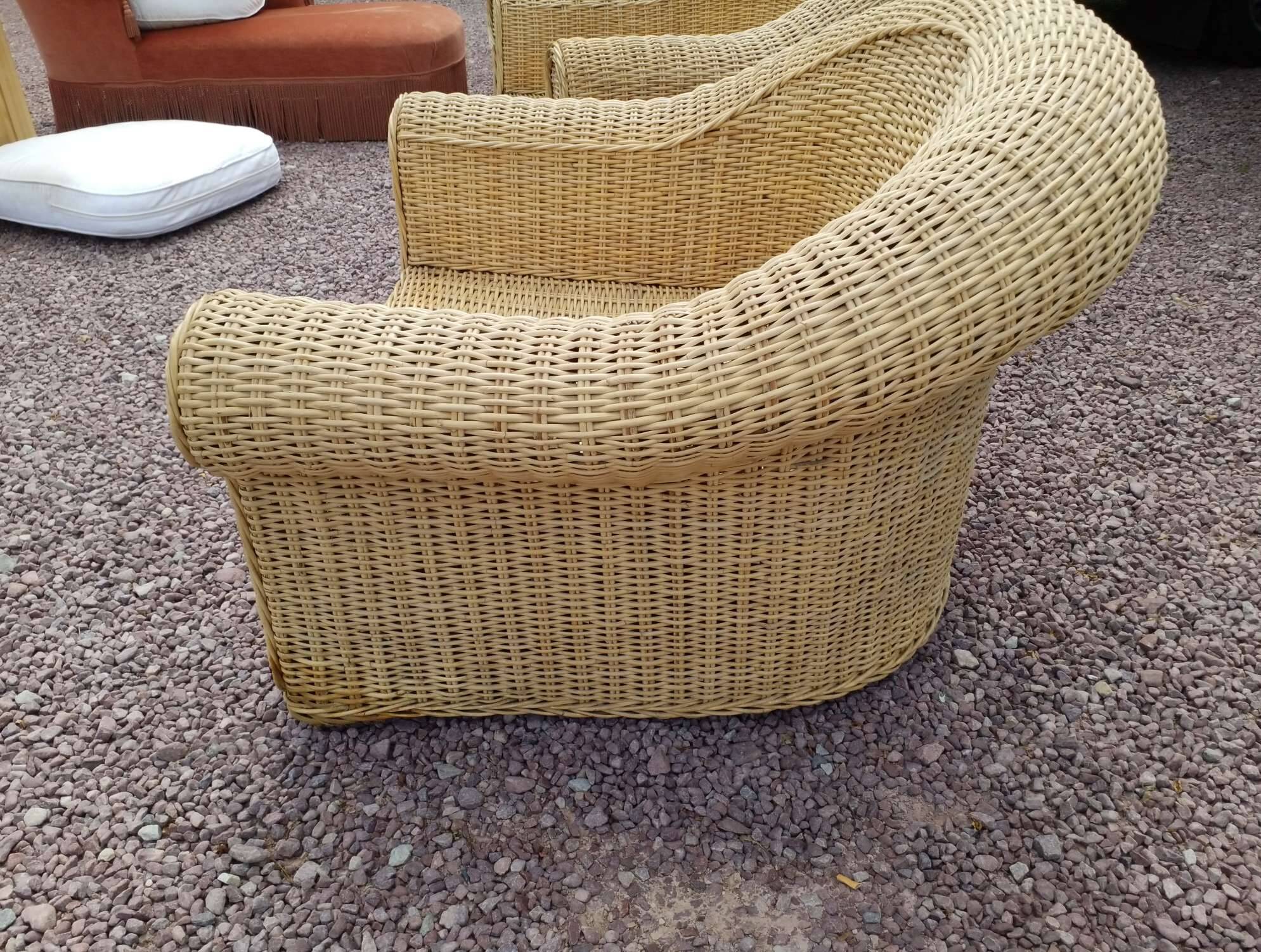 Rattan armchairs