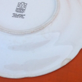 Plate " The language of flowers " Faience of Gien Rose Trémière-Fertility