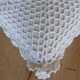 Coussin avec housse en crochet blanc