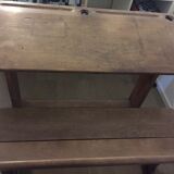 Desk school wood with bench insert