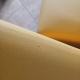 Lot de 4 chauffeuses années 70/80 vintage en similli cuir  jaune moutarde