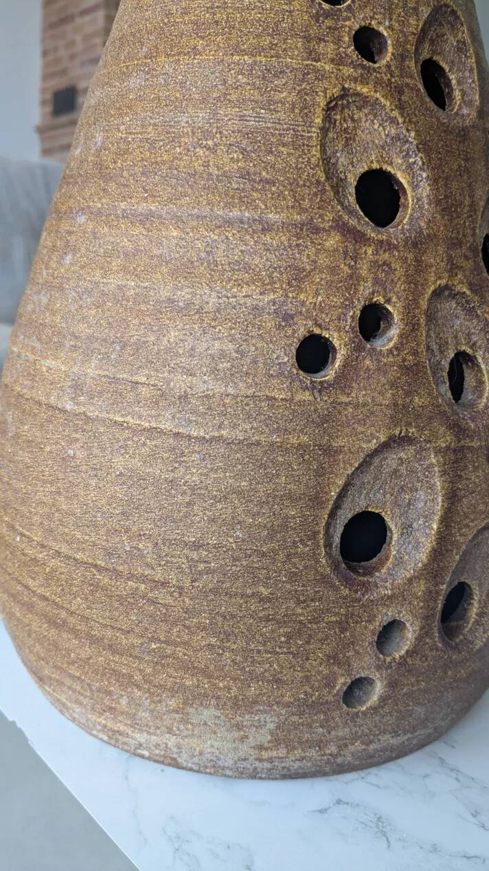 Accolay lamp in pierced ceramic – 1950s – signed – 50 cm.