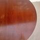 round/oval table with extension, central leg, dark shade, Baumann design