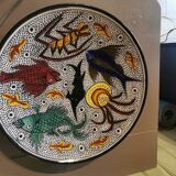 Vintage round dish fish décor