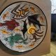 Vintage round dish fish décor