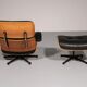 Ensemble de fauteuil et repose-pieds par Charles Eames, années 1960.
