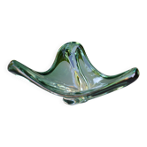 Val St Lambert green crystal bowl