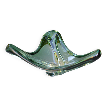 Coupe en cristal verte Val St Lambert