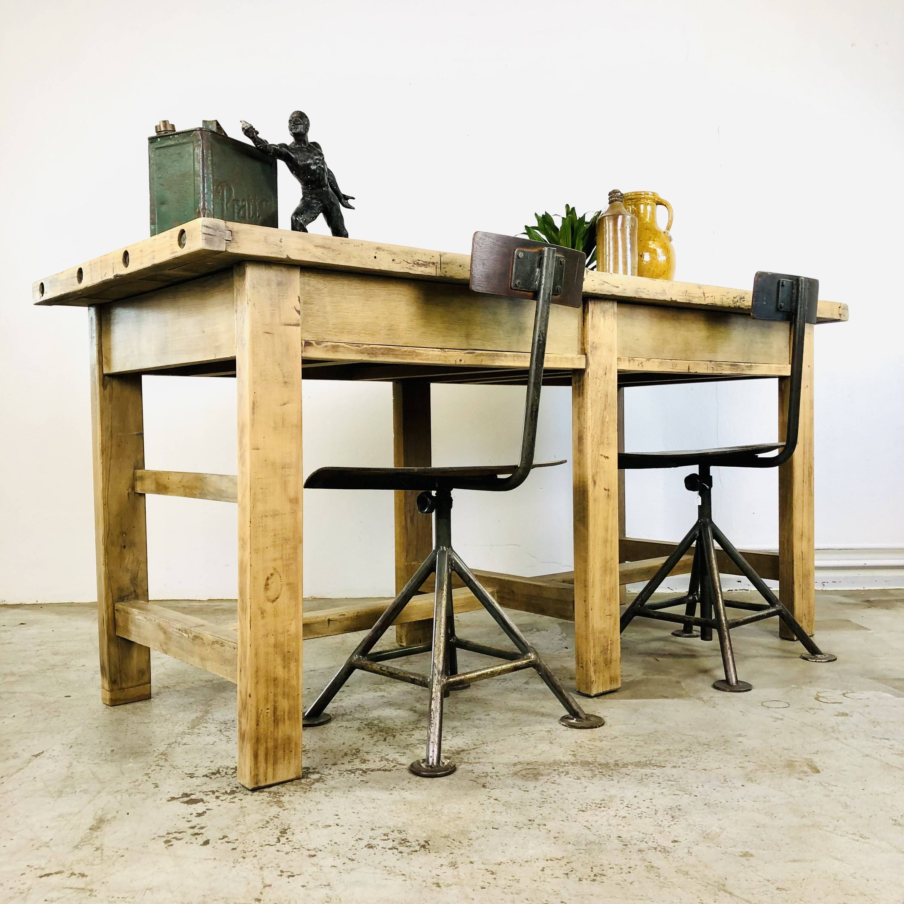 French old beech bakery table