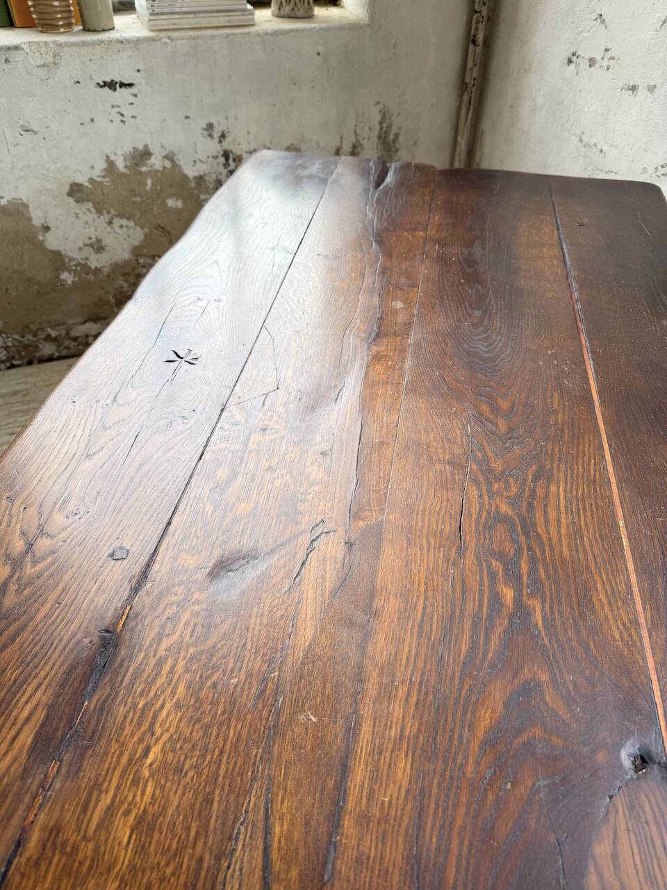 Table de monastère XXL en chêne, 19ème s.