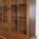 Antique English oak buffet/bookcase from 19th century with original glass