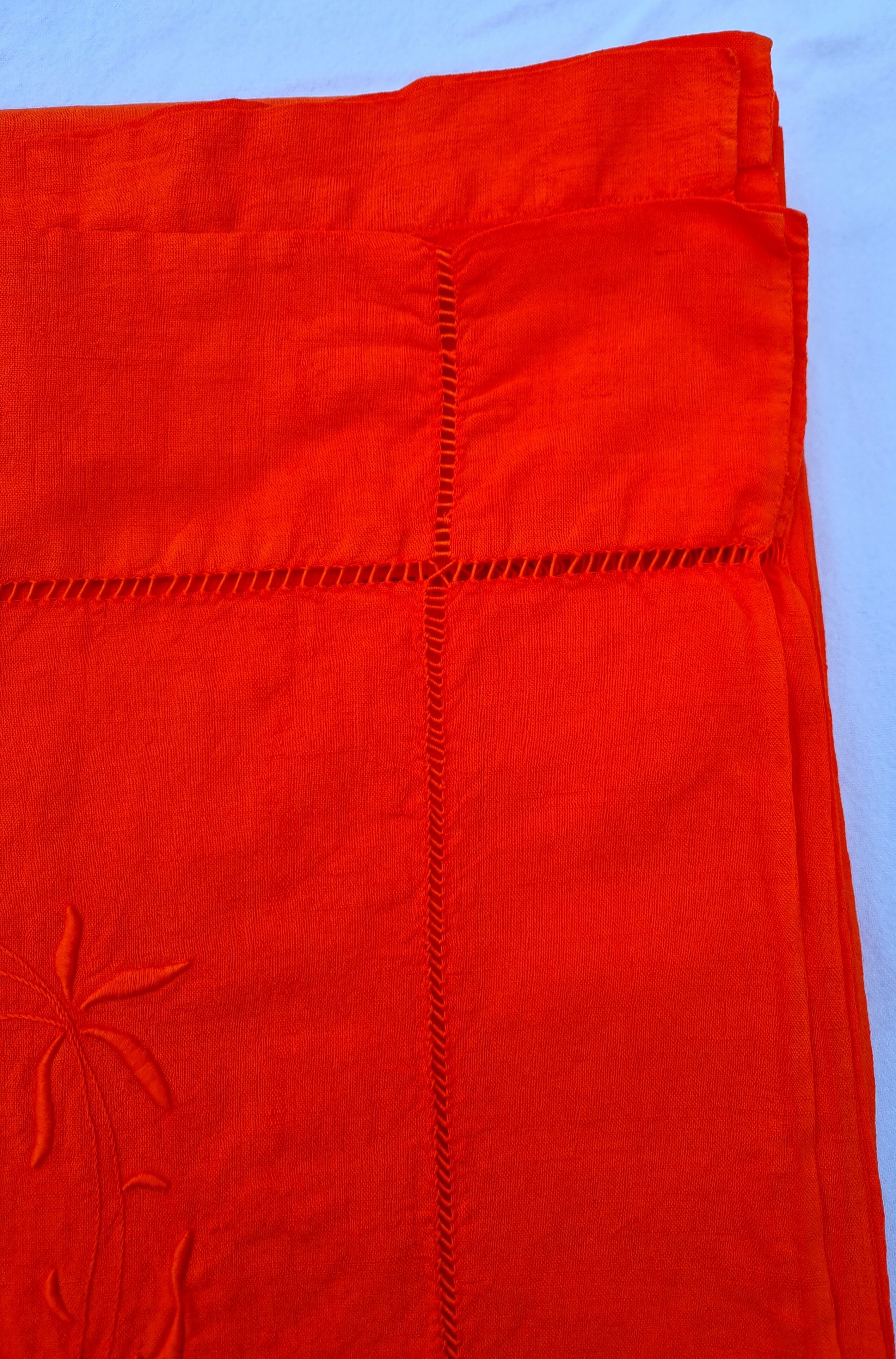 Orange linen sheet