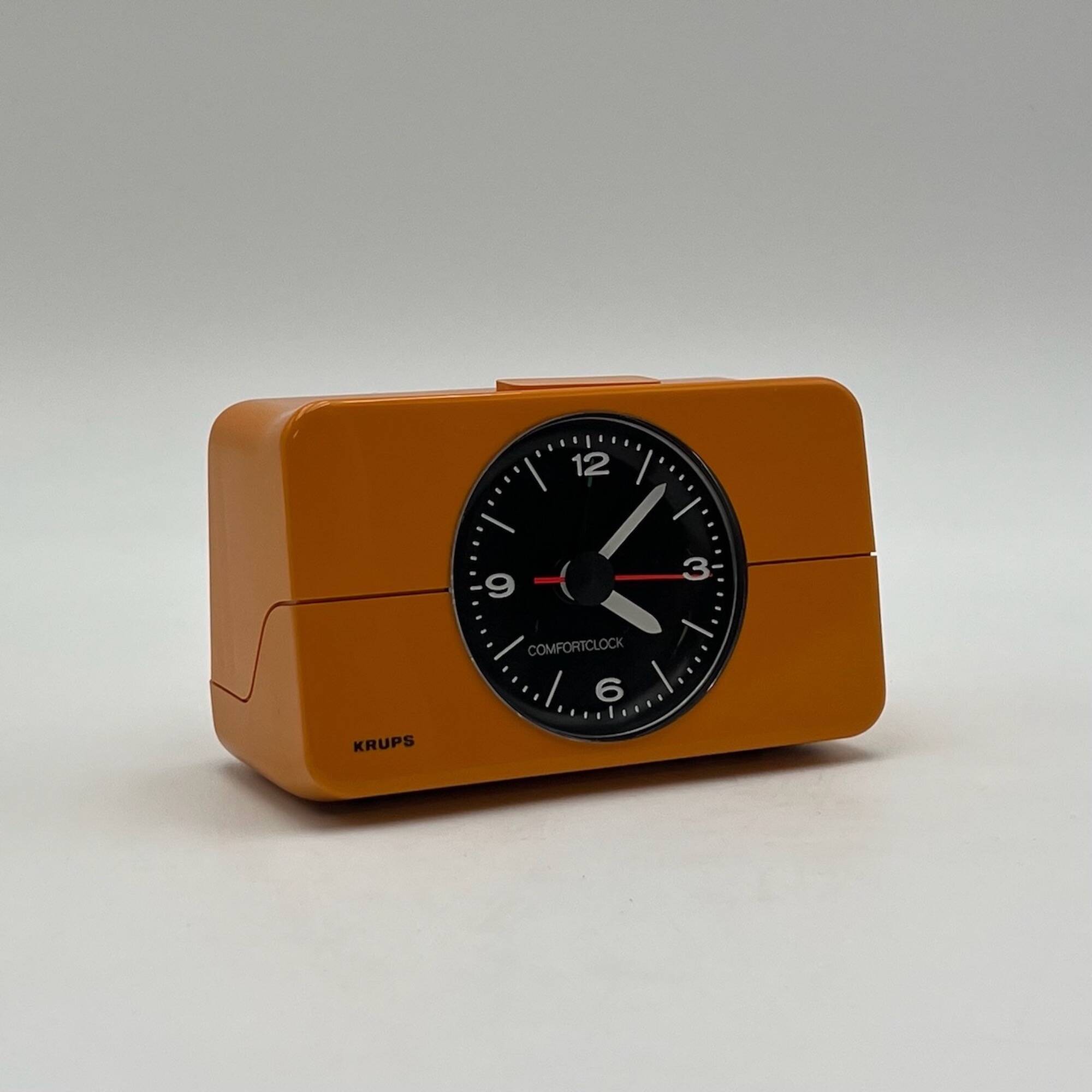 Space Age Orange Alarm Clock Krups Germany, 1970s